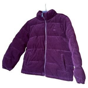Levi’s Women’s Corduroy Puffer Jacket Coat XL Burgundy‎ Insulated Winter